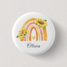 Cute Sunflower Colorful Yellow Rainbow Girls Name