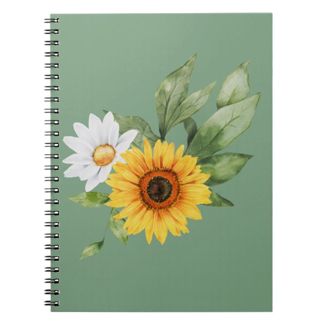 Cute Sunflower & Daisy Notebook (Front)
