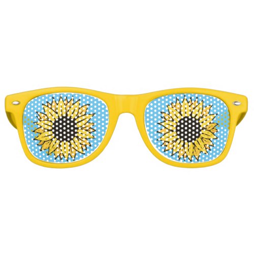 Cute Sunflower Eyes Yellow Flower Child Retro Retro Sunglasses