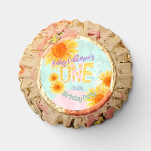 Cute Sunflower First Birthday  Reeses Peanut Butter Cups