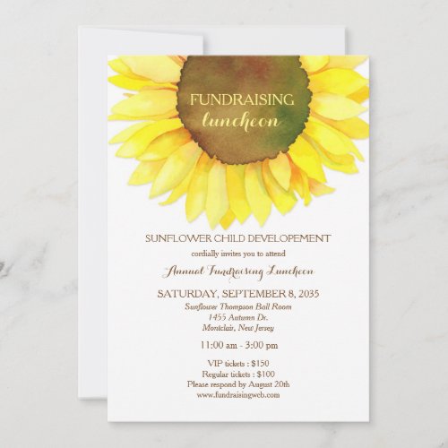 Cute Sunflower Fundraising Luncheon Invitation