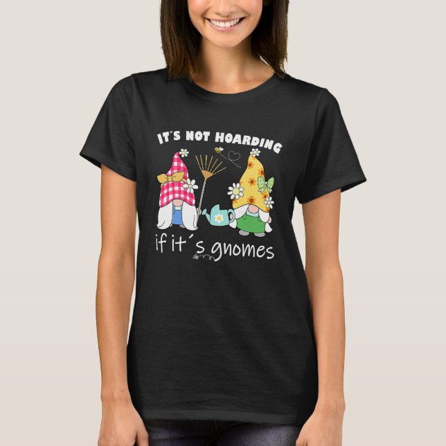 Cute Sunflower garden gnome with bees and flowers  T-Shirt (Front)