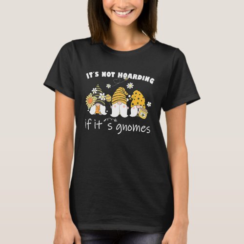Cute Sunflower garden gnome with bees and flowers  T_Shirt