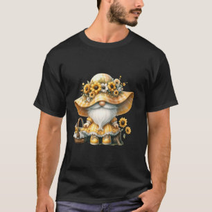 Cute Sunflower Gnome Decor For Hippie Women And Gi T-Shirt