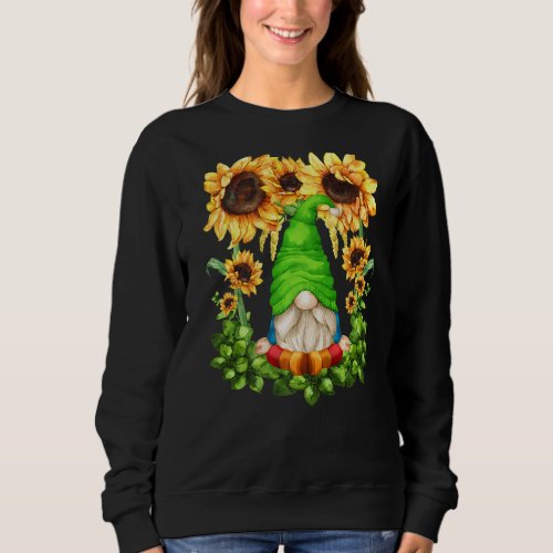 Cute Sunflower Gnome Yoga Motif For Women Summer M Sweatshirt