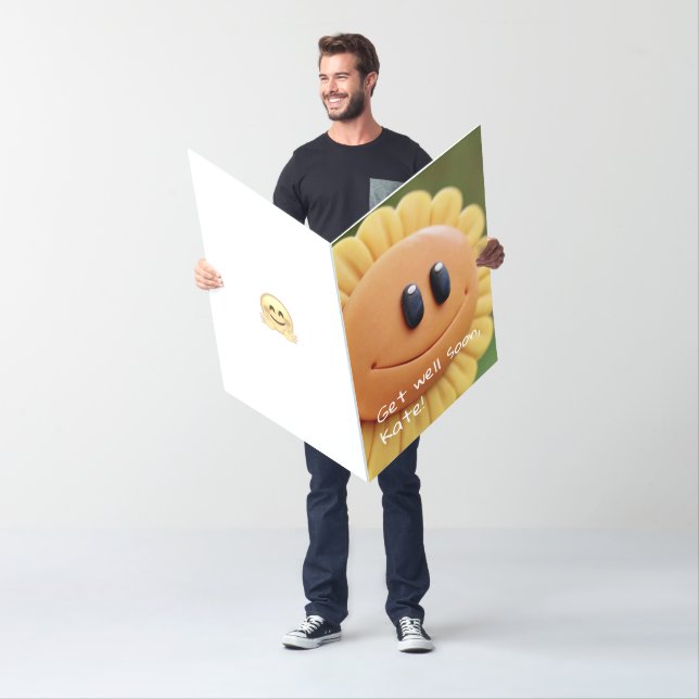 Cute Sunflower Hug Get Well Soon Card (In Situ)