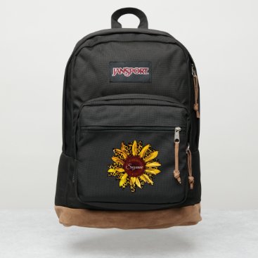 Cute Sunflower Leopard Monogram Name JanSport Backpack
