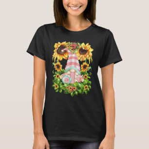 Cute Sunflower Mom Gnome Graphic For Women And Tea T-Shirt