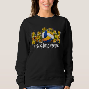 Cute Sunflower Mom Volleyball Sports Mom Mama Moth Sweatshirt