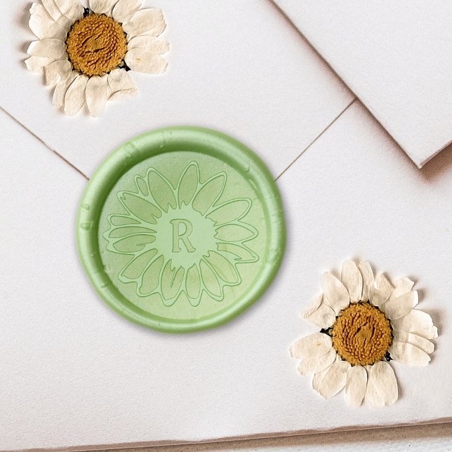 Cute Sunflower Monogram Wax Seal Stamp (Creator Uploaded)