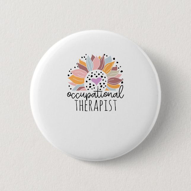 Cute Sunflower Occupational Therapist Button (Front)