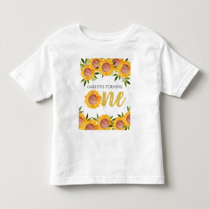 sunflower first birthday shirt