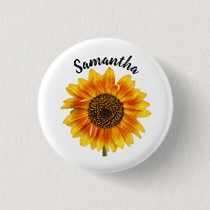 Cute Sunflower Personalized Button