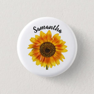 Cute Sunflower Personalized  Button