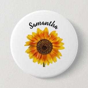 Cute Sunflower Personalized Button