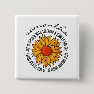 Cute sunflower scripture bible verse button
