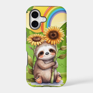 cute sunflower sloth lovers iPhone 17 case