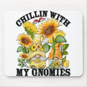Cute Sunflower Summer Gnomes For Mom Chillin With Mouse Pad