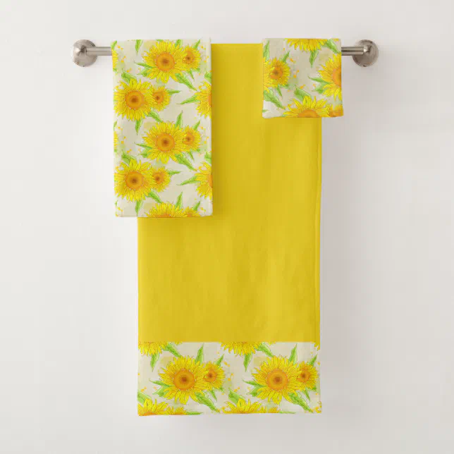 Cute Sunflowers Bath Towel Set Zazzle
