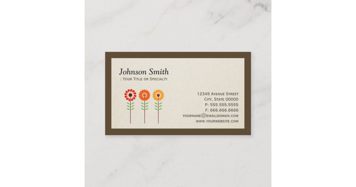 Cute Sunflowers - Modern Stylish Business Card | Zazzle