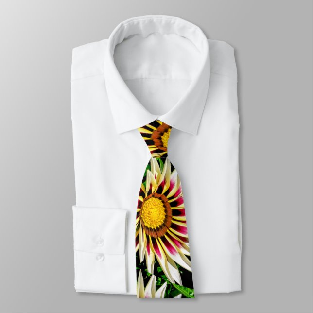 Cute Sunflowers Pattern Neck Tie (Tied)