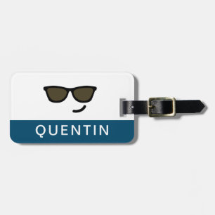 Cute Sunglasses Smiling Face Luggage Tag