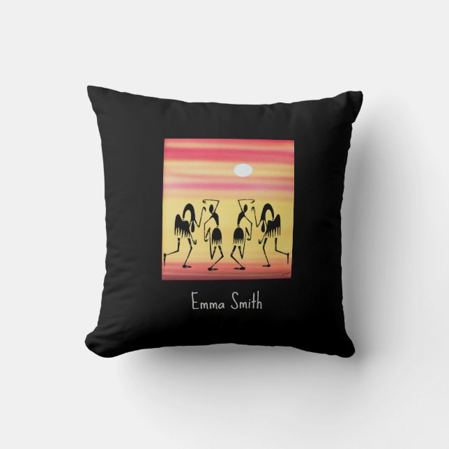 Cute Sunny Day Break Dance  Throw Pillow (Front)