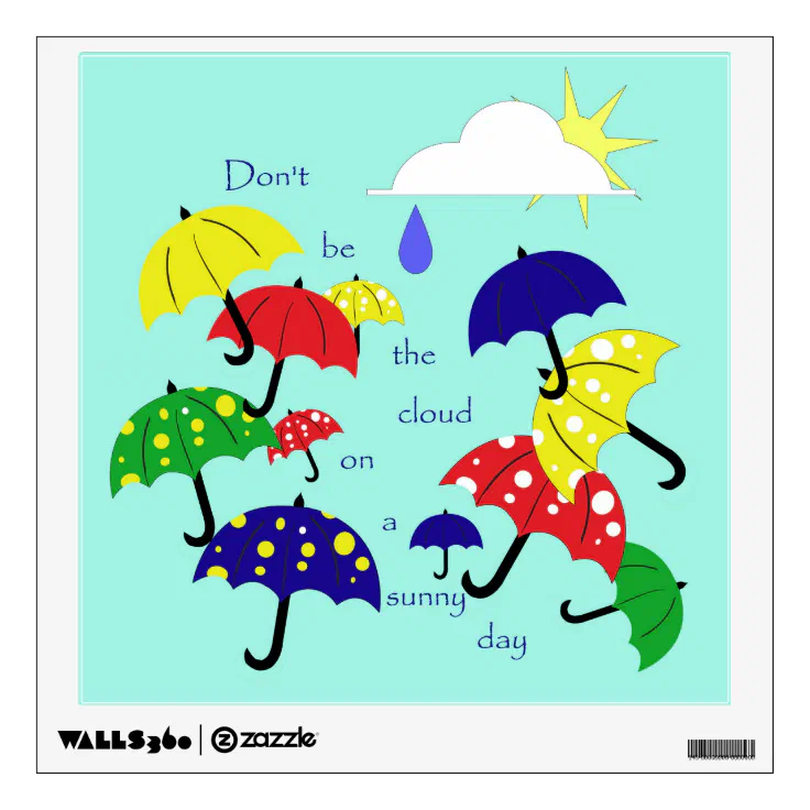 Cute Sunny Day Umbrellas Wall Decal Zazzle