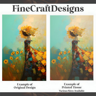 Cute Sunny Sunflower Female With Sunflowers C1L Tissue Paper