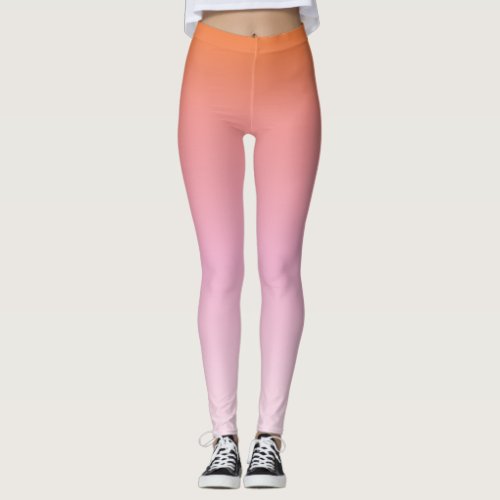 Cute Sunsel Pink Leggings