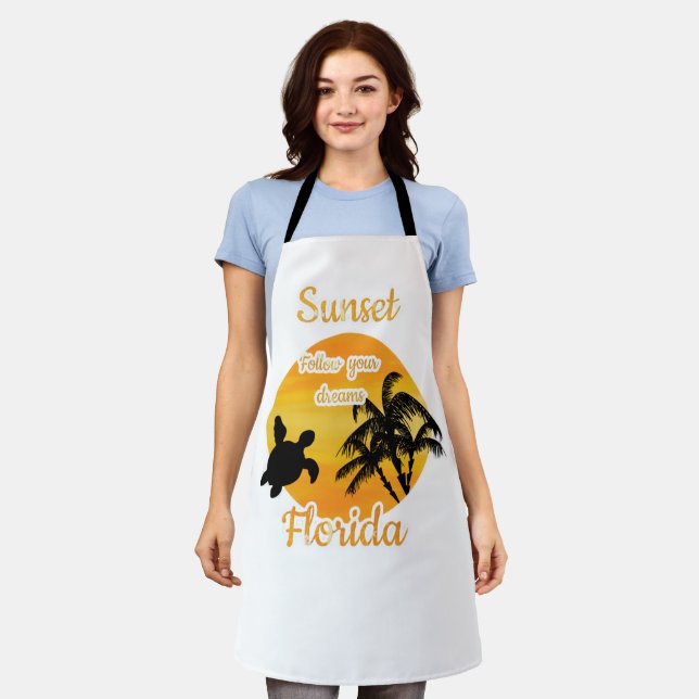 Cute Sunset in Florida   Apron (Worn)