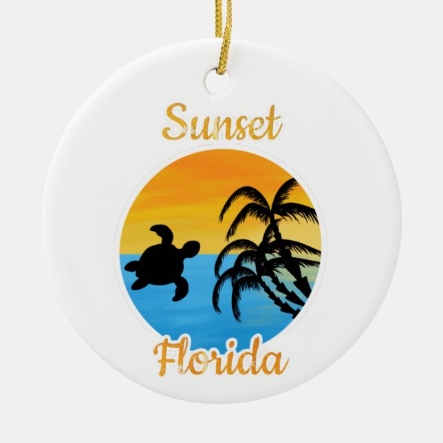 Cute Sunset in Florida    Ceramic Ornament (Front)