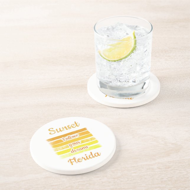Cute Sunset in Florida   Coaster (Side)