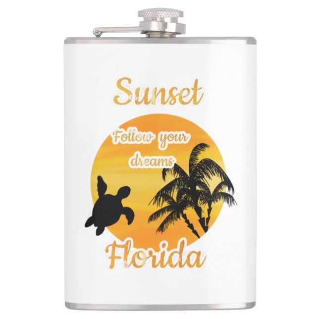 Cute Sunset in Florida   Flask (Front)