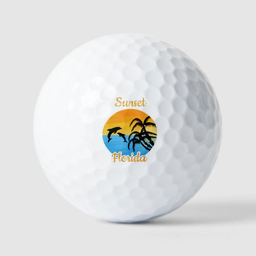 Cute Sunset in Florida  Golf Balls
