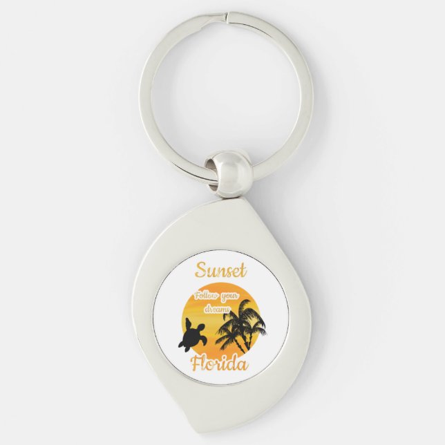Cute Sunset in Florida   Keychain (Front)