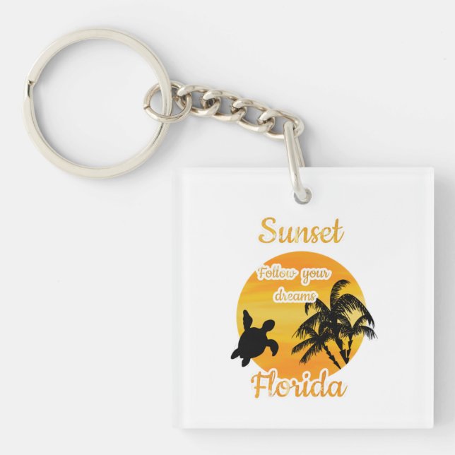Cute Sunset in Florida   Keychain (Front)