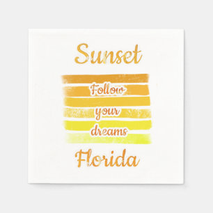 Cute Sunset in Florida Napkins