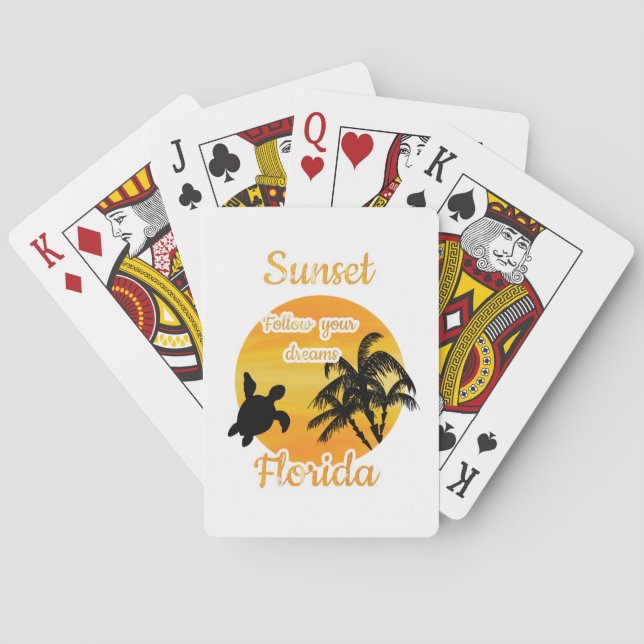 Cute Sunset in Florida   Poker Cards (Back)