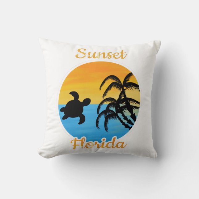Cute Sunset in Florida    Throw Pillow (Front)