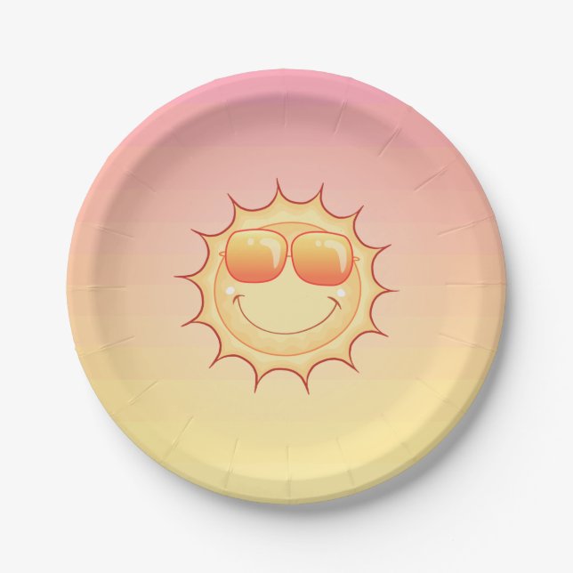 Cute Sunset Paper Plates (Front)