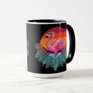 Cute Sunset PINK FLAMINGO   Mug