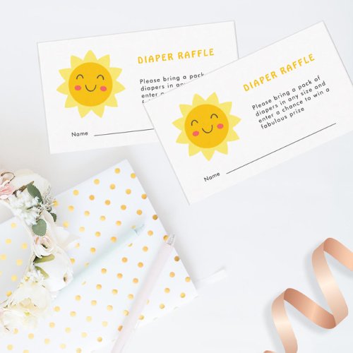 Cute Sunshine Baby Shower Diaper Raffle Card