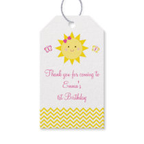 Cute Sunshine Birthday Party Favor Gift Tags
