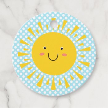 Cute Sunshine Birthday Thank You Favor Tags by kidslife at Zazzle