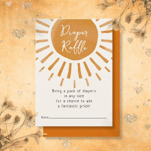 Cute Sunshine Boho Baby Shower Diaper Raffle Enclosure Card