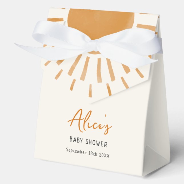 Cute Sunshine Boho Baby Shower Favor Boxes (Front)