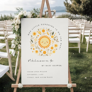Cute Sunshine Boho Sun Baby Shower Welcome Foam Board