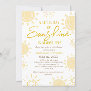 Cute Sunshine Hand Written photo Baby Shower  Invitation