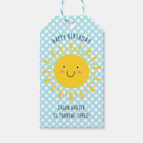 Cute Sunshine Happy Birthday Gift Tags